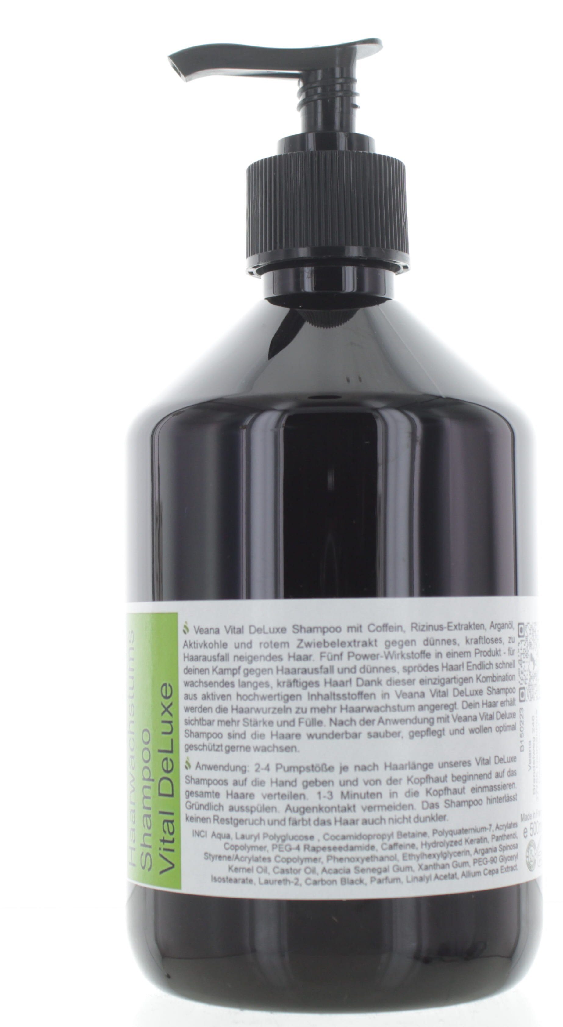 Veana Kopfhaut-Pflegeshampoo VEANA HAARWACHSTUMS - SHAMPOO VITAL DELUXE (500ML) - HAARAUSFALL, fördert Haarwachstum, stoppt Haarausfall, mindert Kopfhautentzündungen