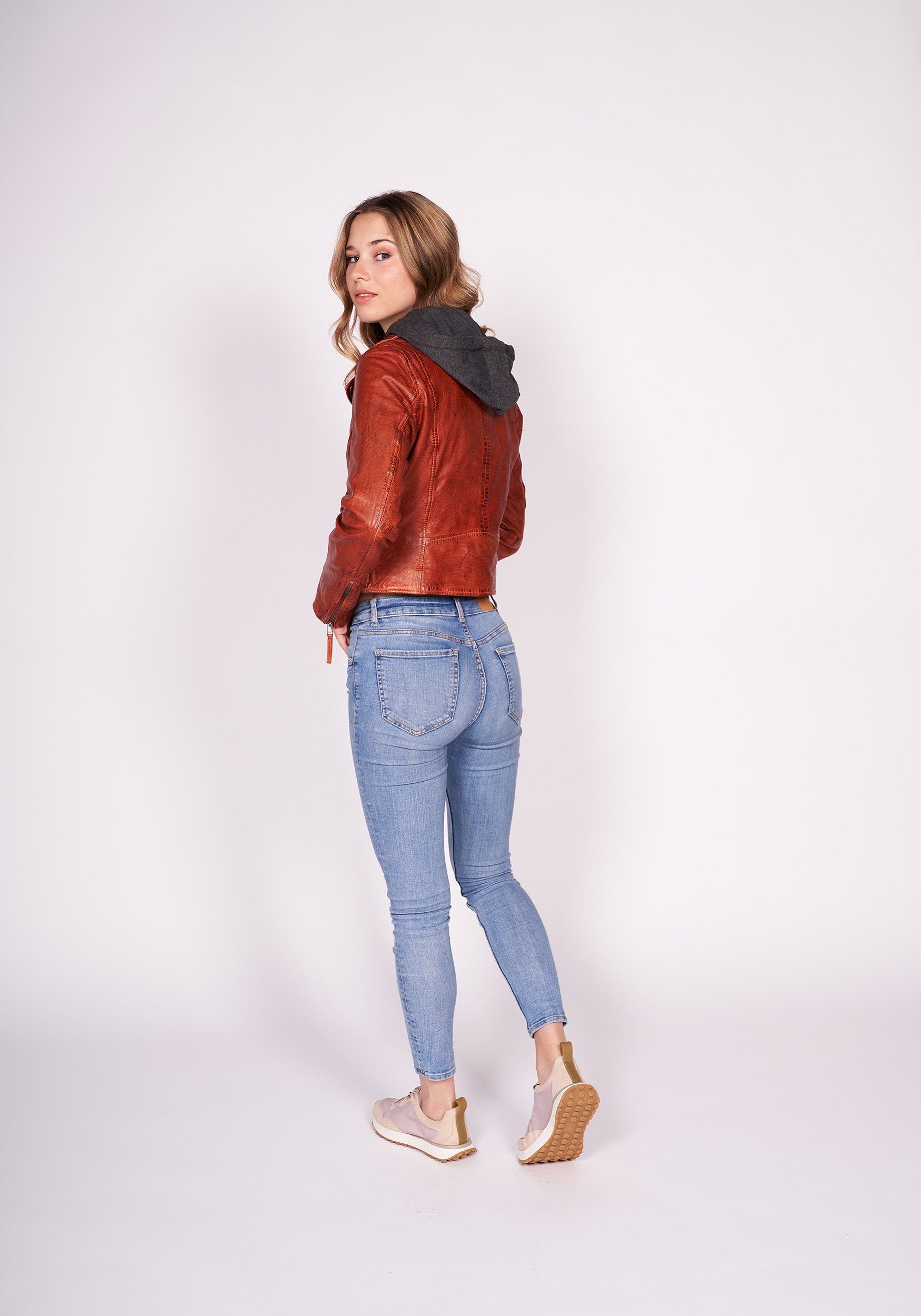 Freaky Nation Lederjacke Easy cognac Biker