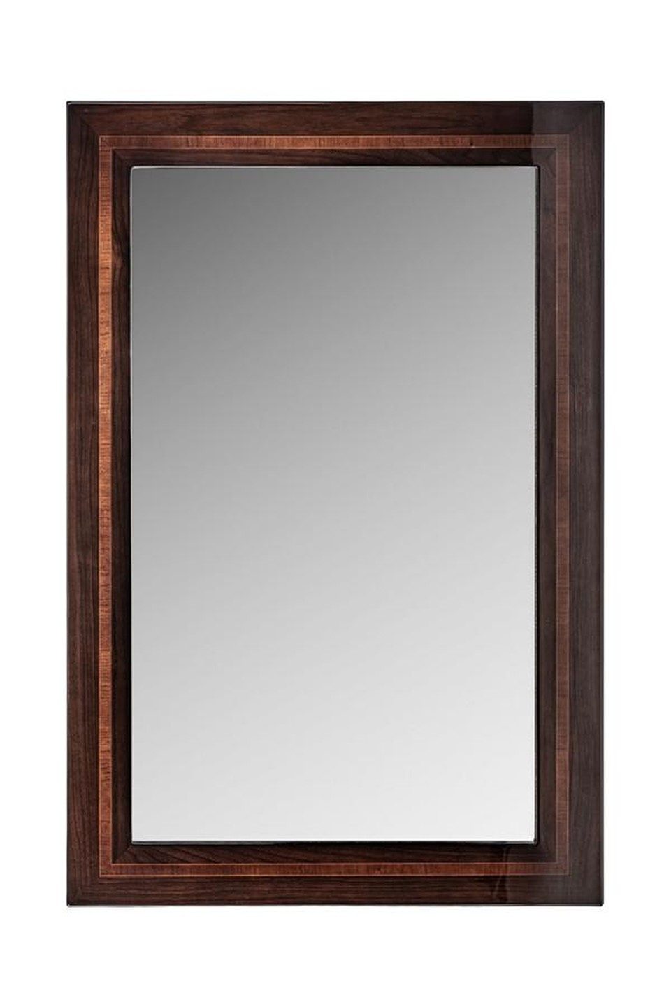 Xlmoebel Dekospiegel Klassischer Spiegel mit kunstvollem Holzrahmen in edlem Braun, Made in Europa