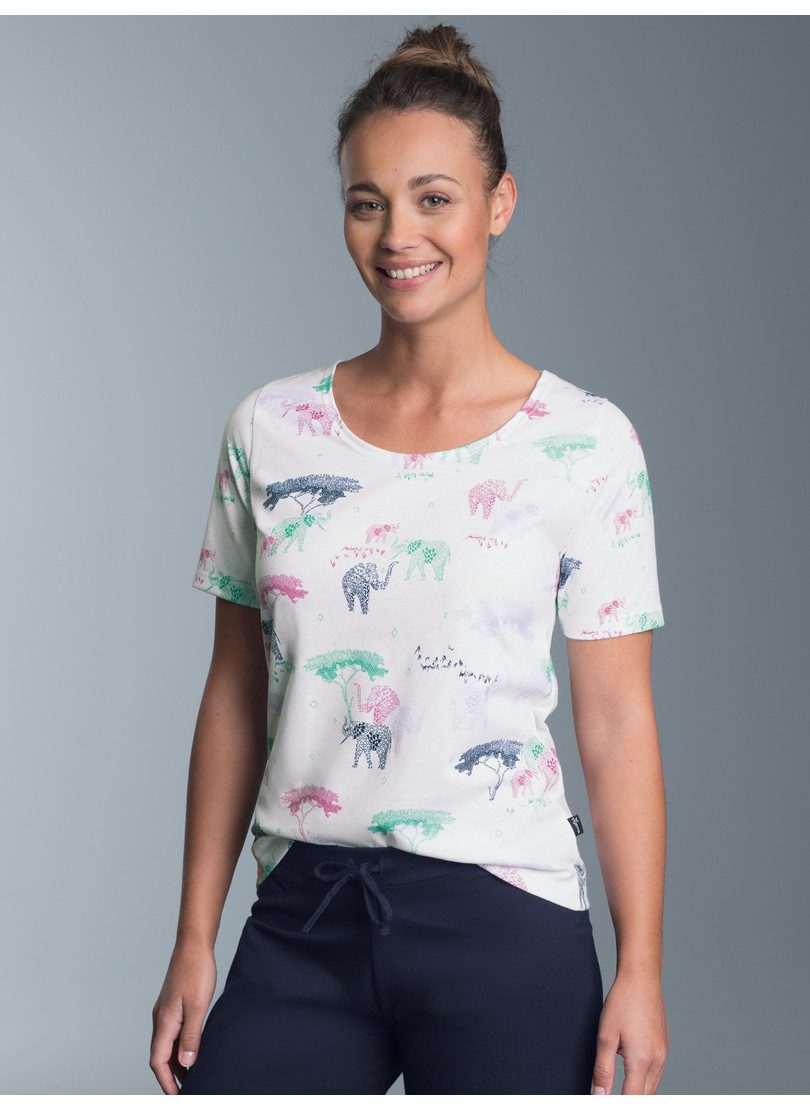 Trigema Schlafanzug TRIGEMA T-Shirt mit Allover Safari-Print (1 tlg)