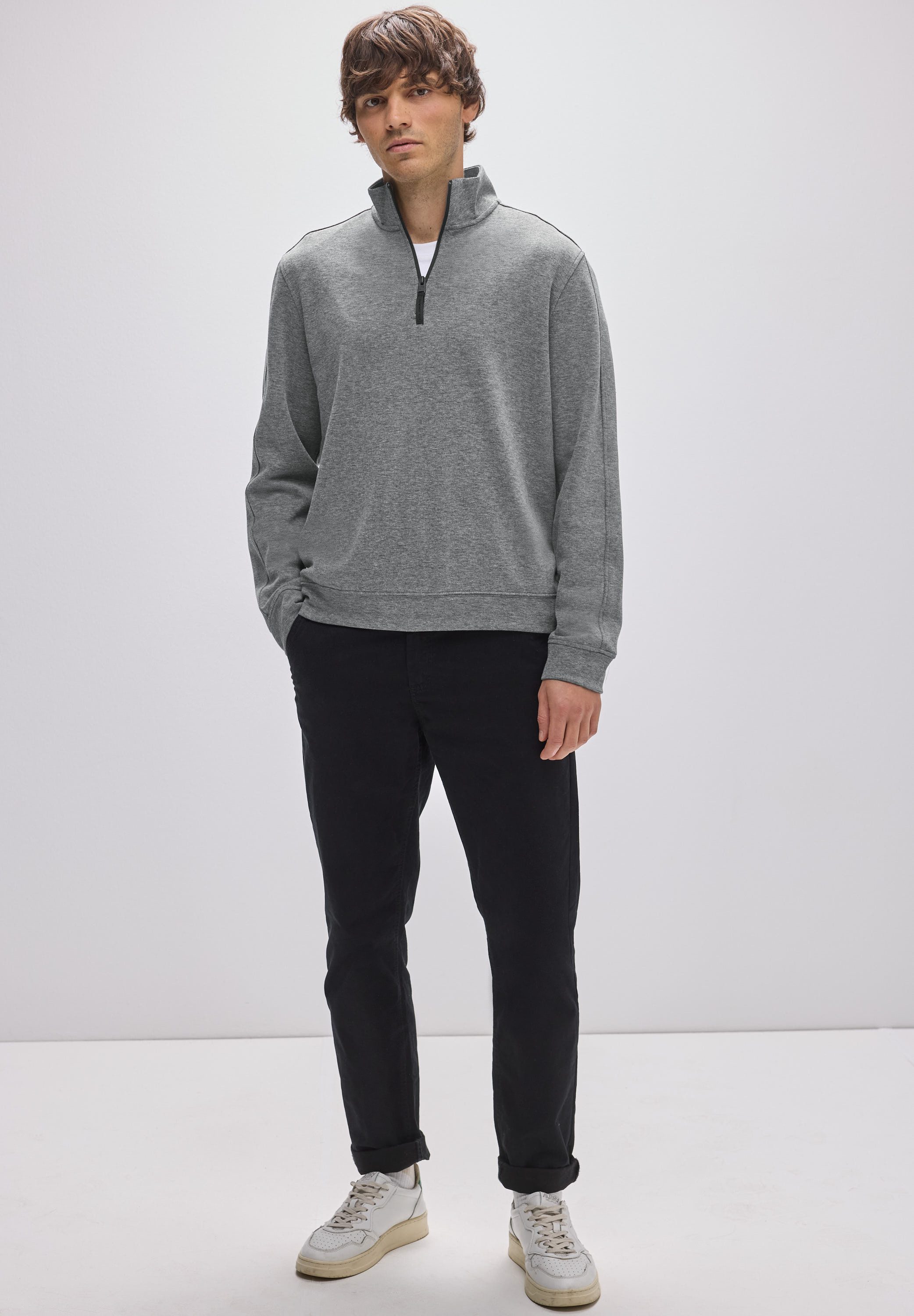 STREET ONE MEN Rollkragenpullover im soften Baumwoll-Mix