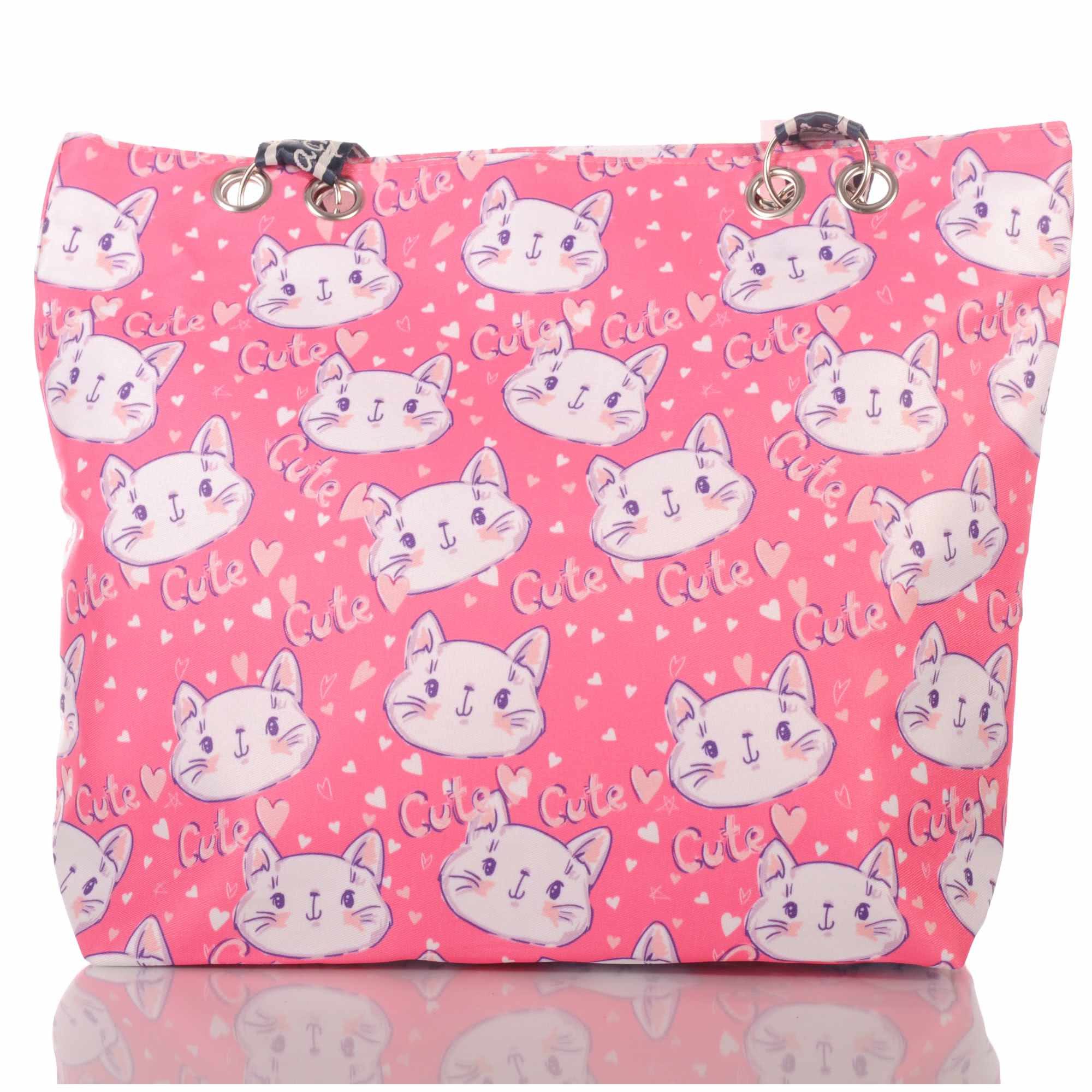 KMISSO Umhängetasche Strandtasche mit Reißverschluss und Katzenmotiv 30720 (1-tlg), im eleganten Look