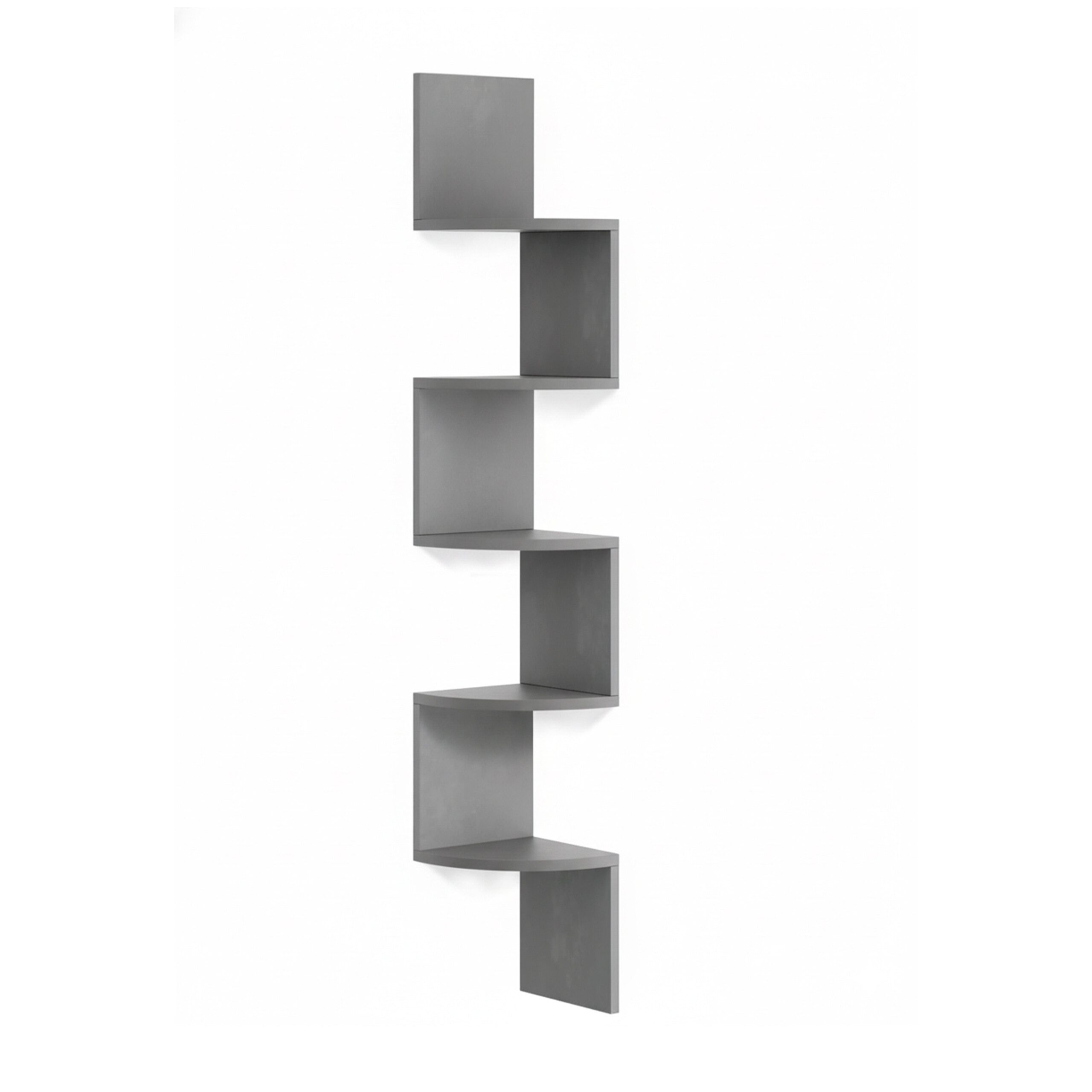 relaxdays Eckregal Wand 5 Etage, grau