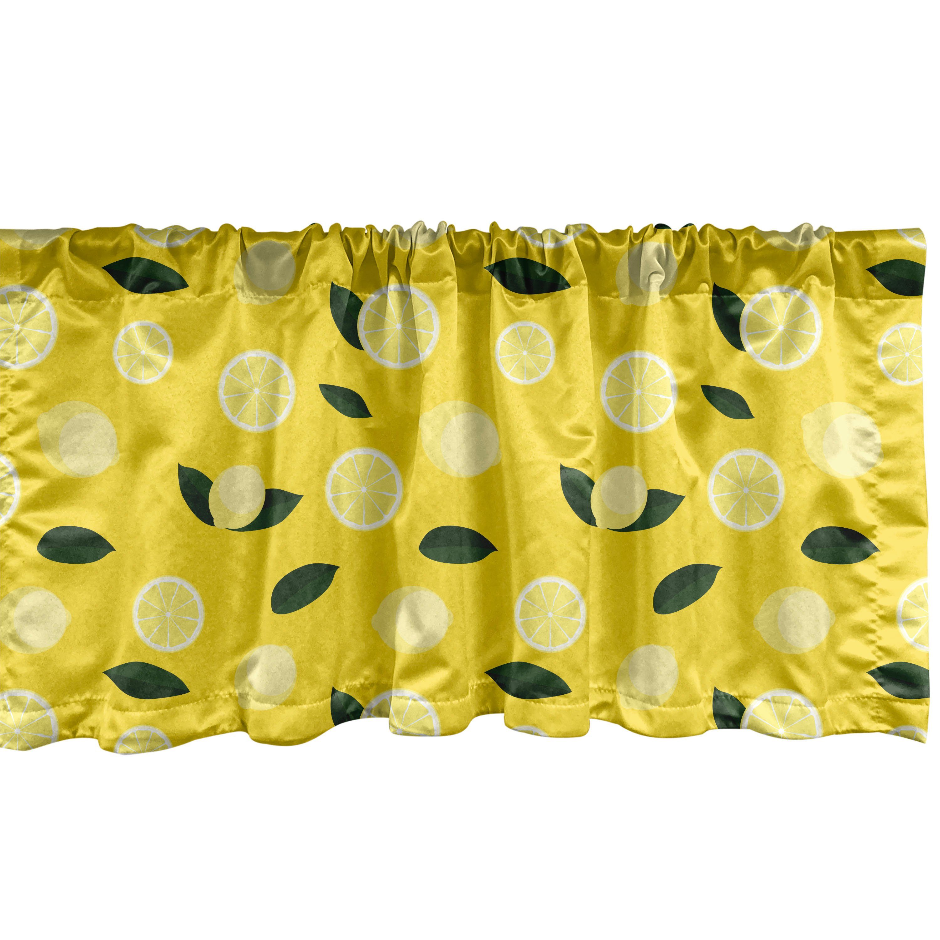 Scheibengardine Vorhang Volant für Küche Schlafzimmer Dekor mit Stangentasche, Abakuhaus, Microfaser, Zitronen Frische Zitrus im Sommer Ton