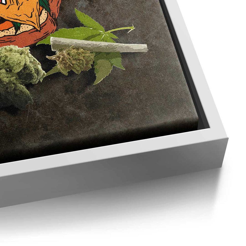 - Leinwandbild - Sandwich Cannabis ohne - DOTCOMCANVAS® Mindset - Leinwandbild, Rahmen Art Premium Pop Motiva