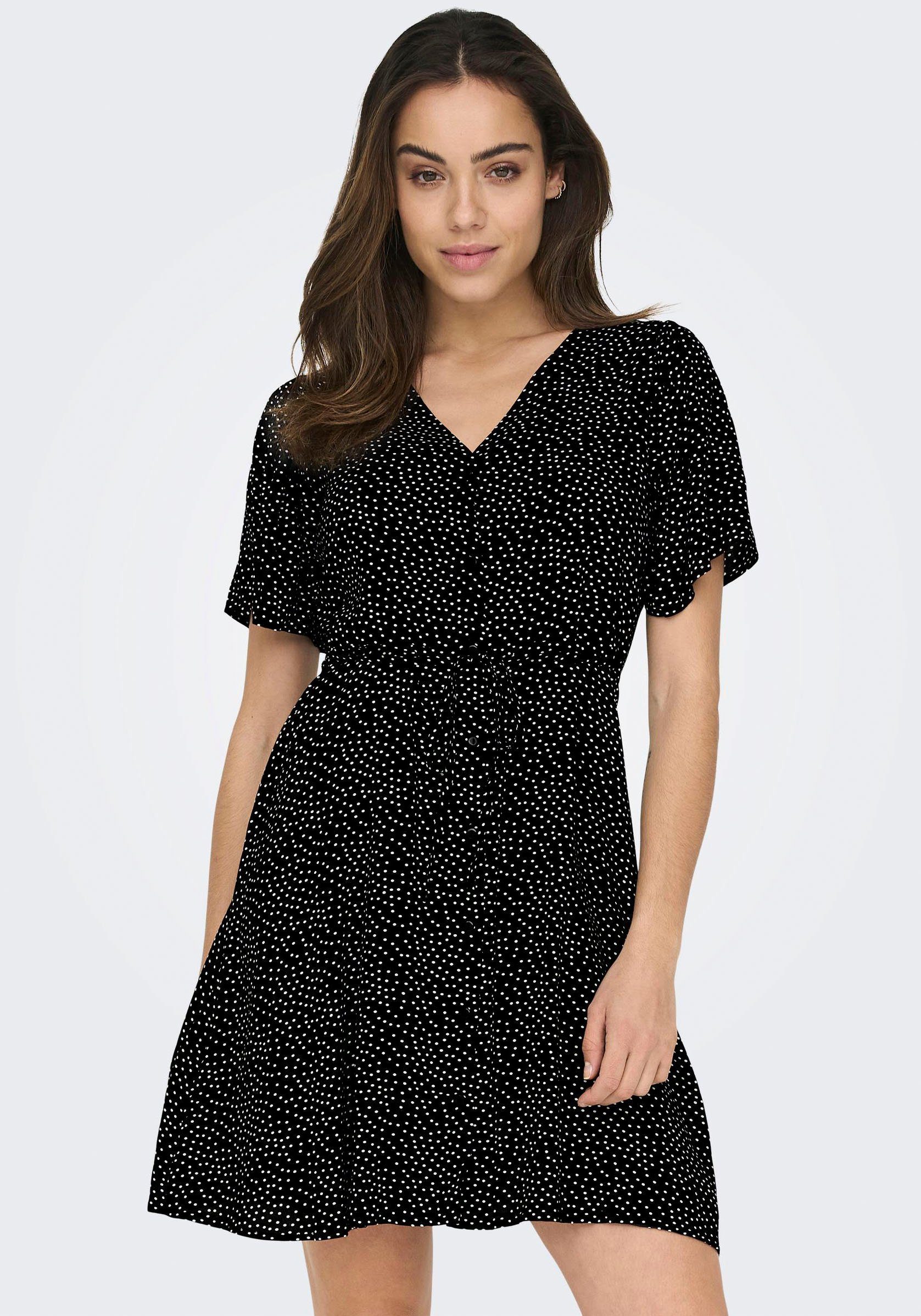 NOOS Black ONLY WVN SHORT AOP:MILLA DRESS S/S ONLEVIDA Minikleid DOT