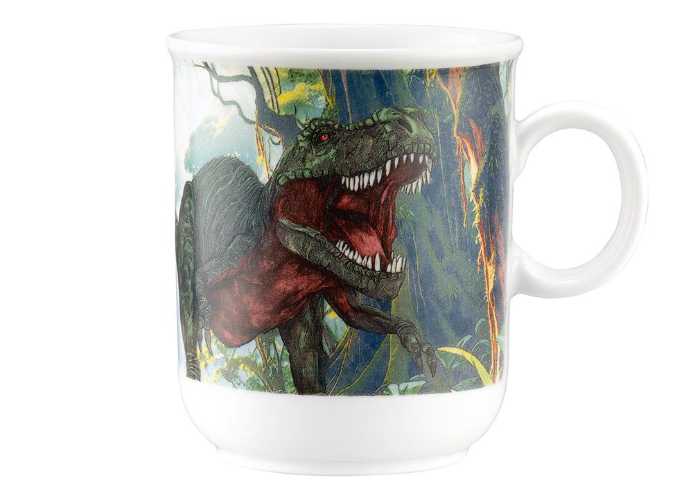 Seltmann Weiden Becher Becher mit Henkel 0,25 l, 1-tlg., Porzellan, Becher mit Dino - Design