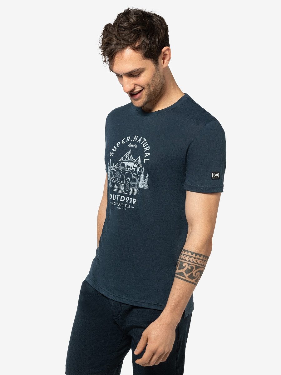 SUPER.NATURAL Print-Shirt für Herren, kurzam aus günstig online kaufen
