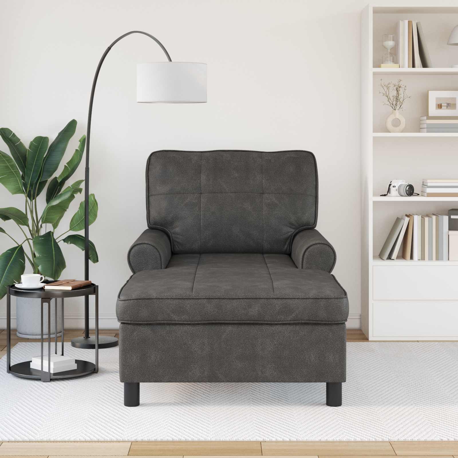 vidaXL Chaiselongue Lounge-Liege Schwarz Kunstleder 91 x 157 x 91 cm, 1 Teile