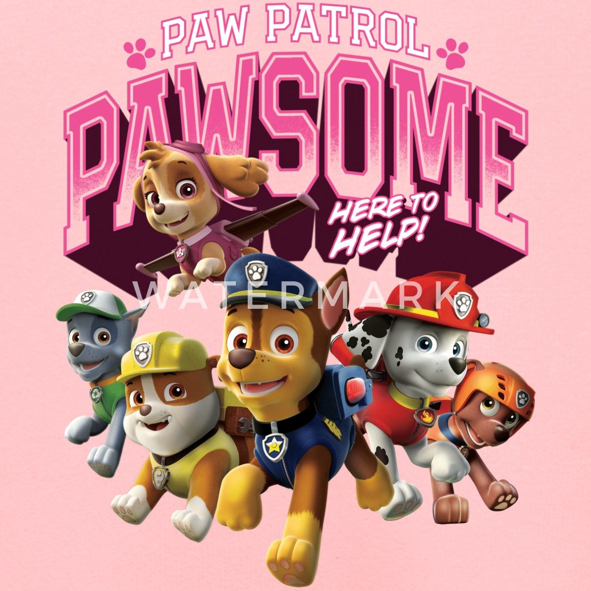 Spreadshirt Sweatshirt Paw Patrol Pawsome Here To Help Spruch Rosa Kinder Premium Pullover (1-tlg)