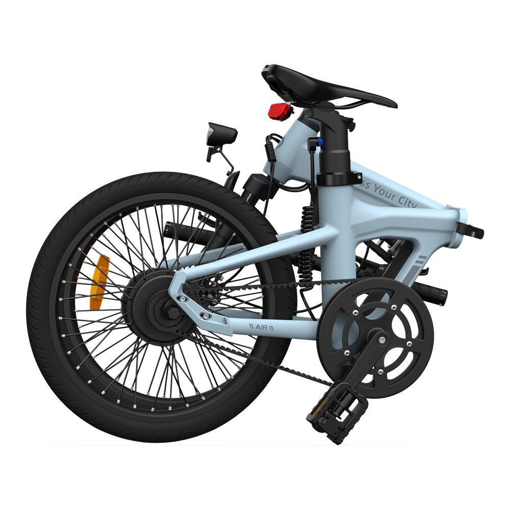 Gang, Air ADO 2× Riemenantrieb,Citybike, Handyhalter klapprad 20S Hintermotor, Damen/Herren,StVZO E-Fahrrad Blau+Blau Faltbar, E-Bike ebike +Fingerabdruck-Schloss, 1 mit
