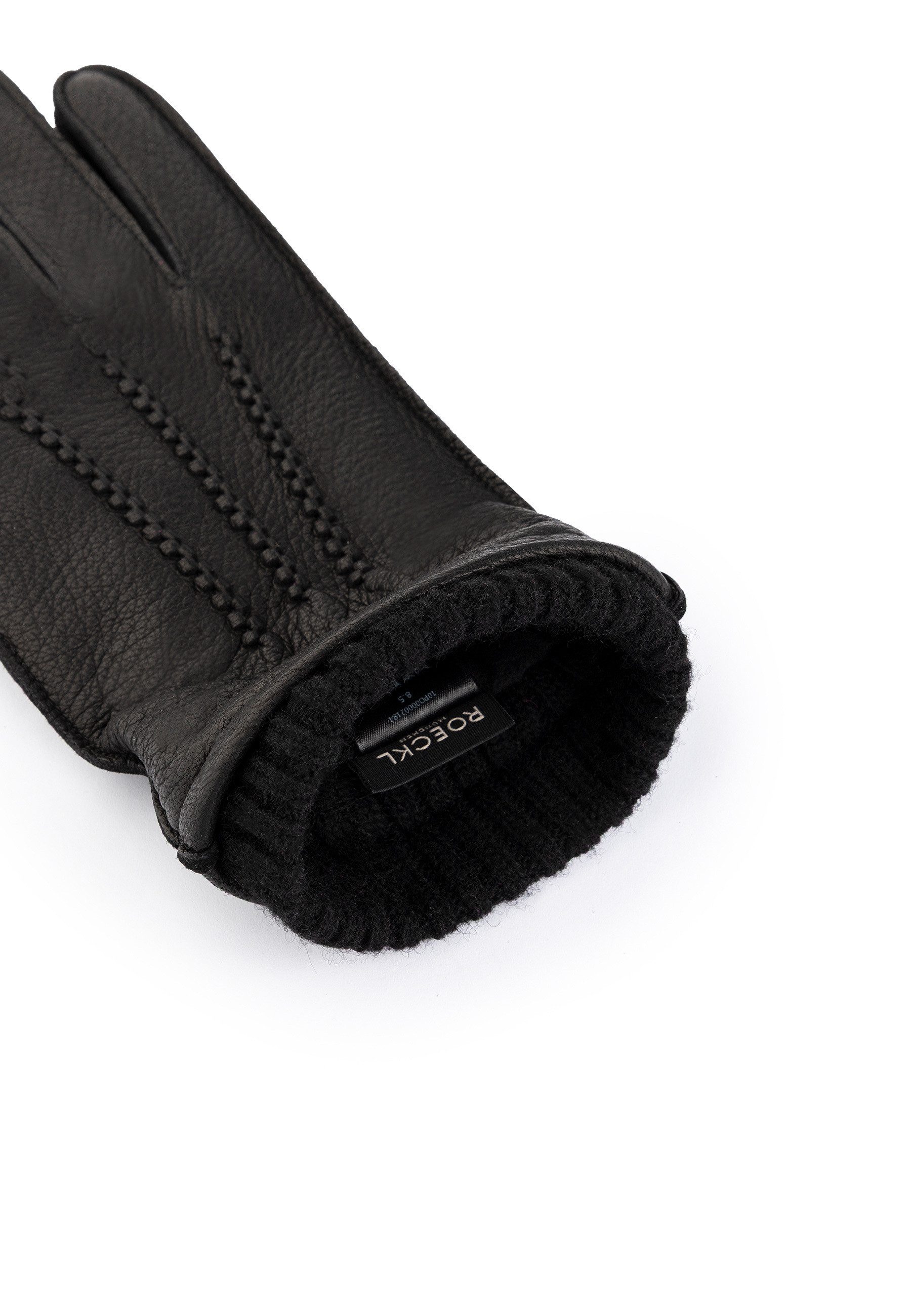 Roeckl Lederhandschuhe BRUGG Lederhandschuhe mit Strickbund