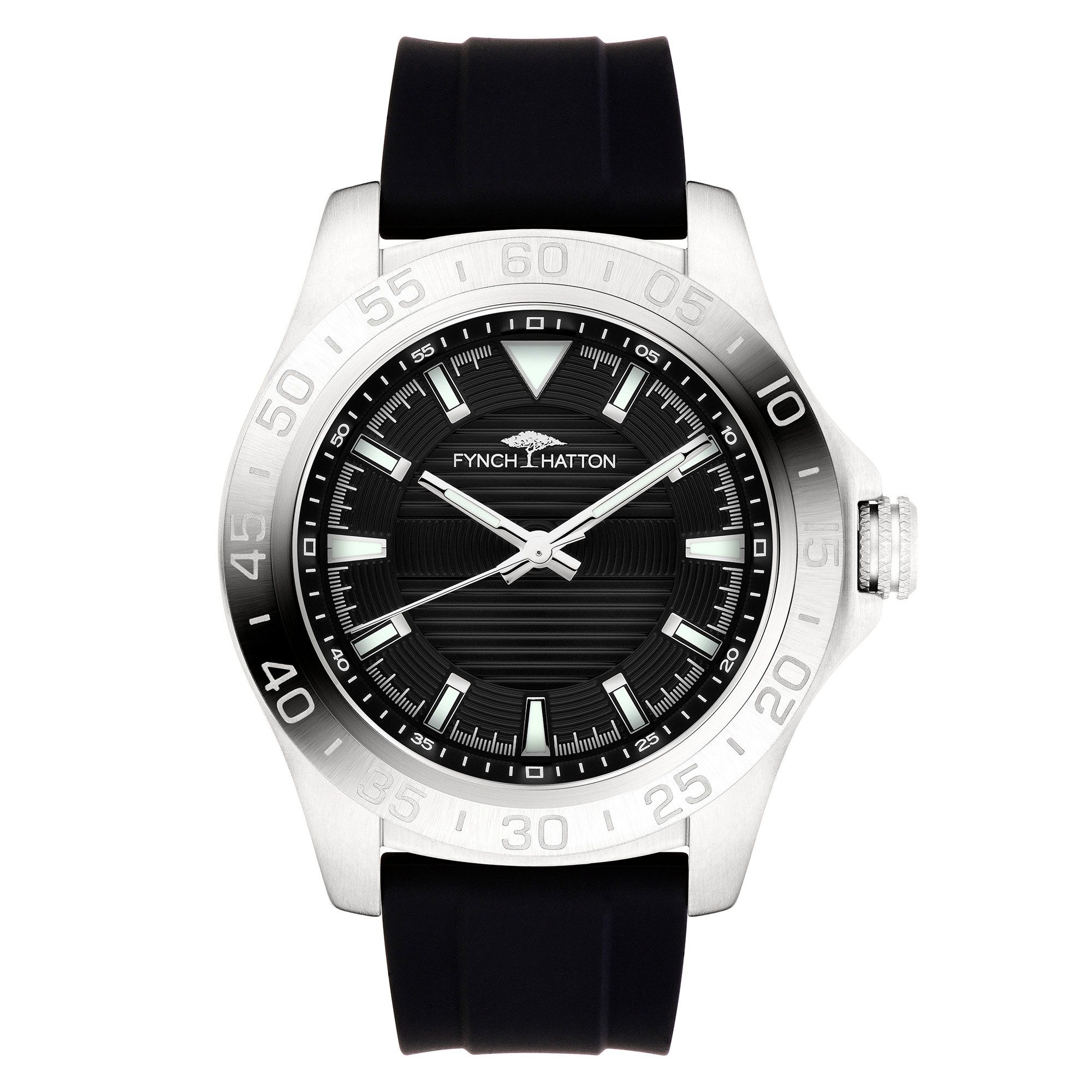 FYNCH-HATTON Quarzuhr FHT-0016-PQ, Armbanduhr, Herrenuhr, Silikonarmband, analog