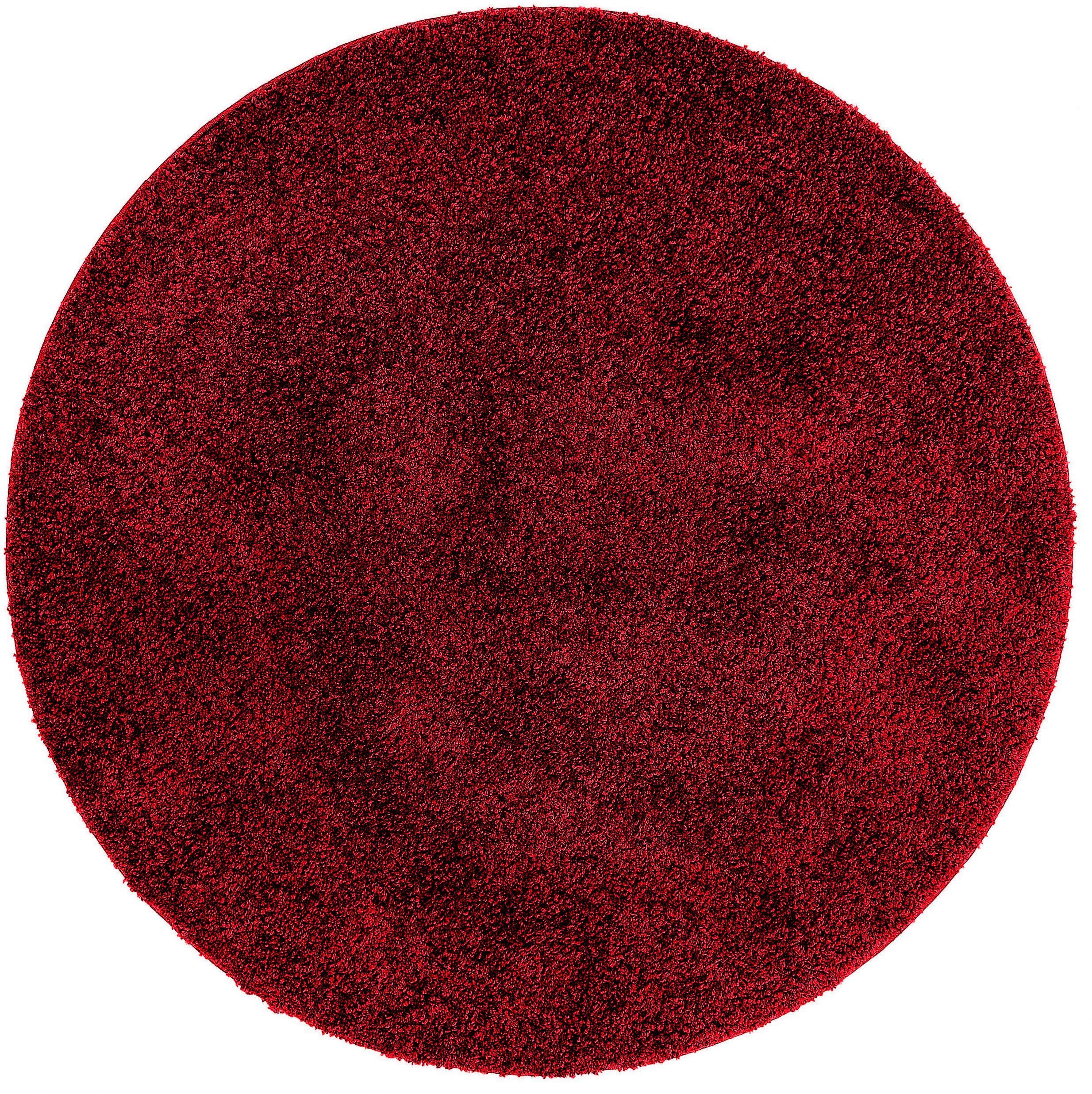 Teppich Shaggy 30, Home affaire, rund, Höhe: 30 mm, Teppich in Uni-Farben, besonders weich und kuschelig weinrot