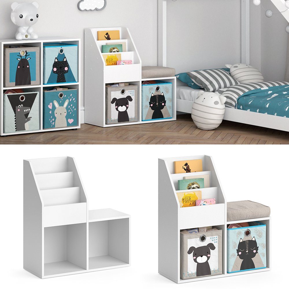 Vicco Bücherregal Luigi, Weiß, 72 x 79 cm, 1-tlg.