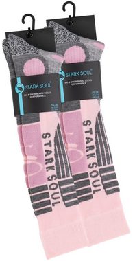 Stark Soul® Skisocken Ski & Snowboard Socken, Skistrümpfe mit Spezialpolsterung, 2 Paar 2er-Pack, Dehnungszonen an Knöchel und Spann, Doppelbündchen, weiche Zehennaht, weiche Polsterungen