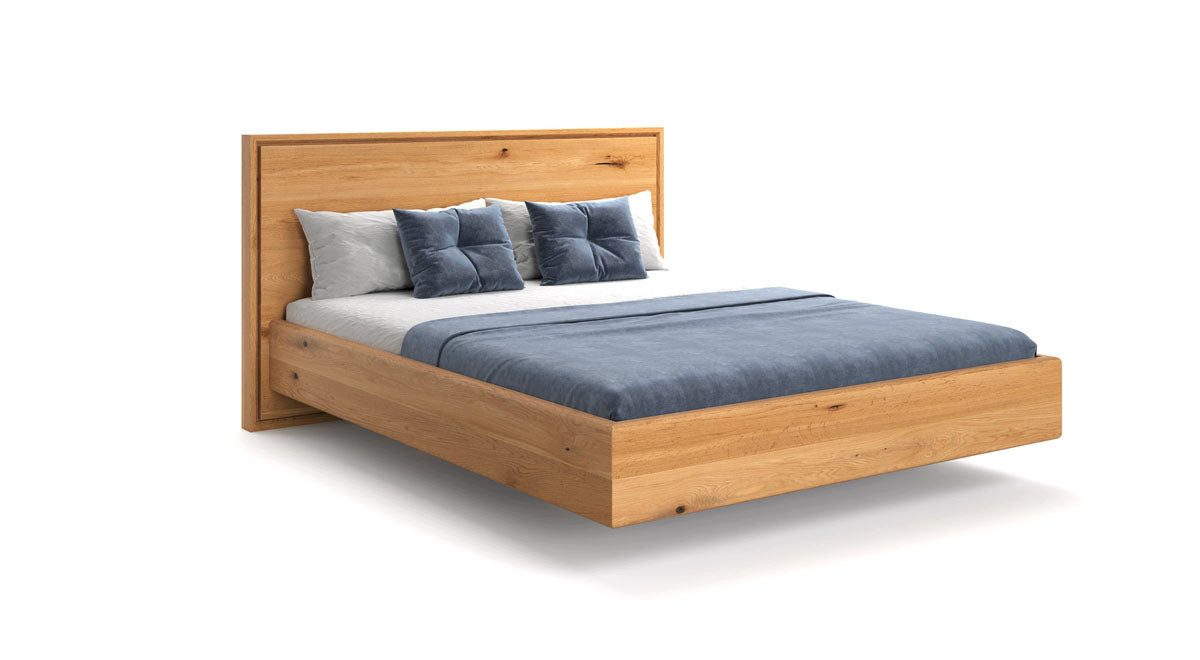 Luxusbetten24 Holzbett Designer Holzbett Celestia, aus massiver Eiche in Schwebeoptik