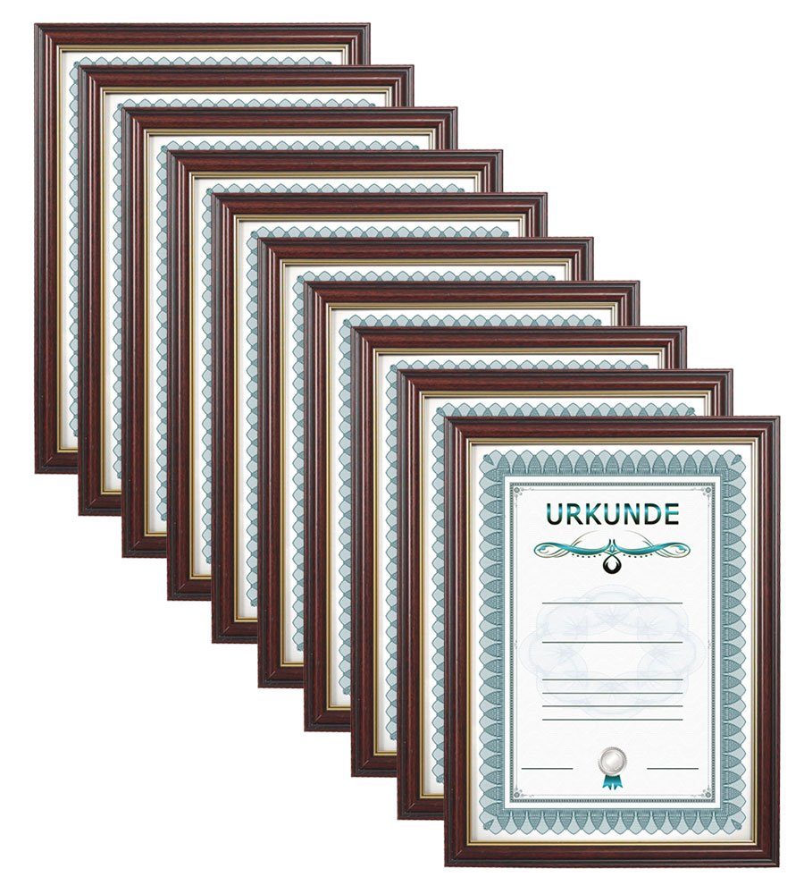 Bilderrahmen Silber A4 10x Urkundenrahmen DIN A4 (silber) – Elegante Dokumenten-Präsentation Bilderrahmen 21x29,7