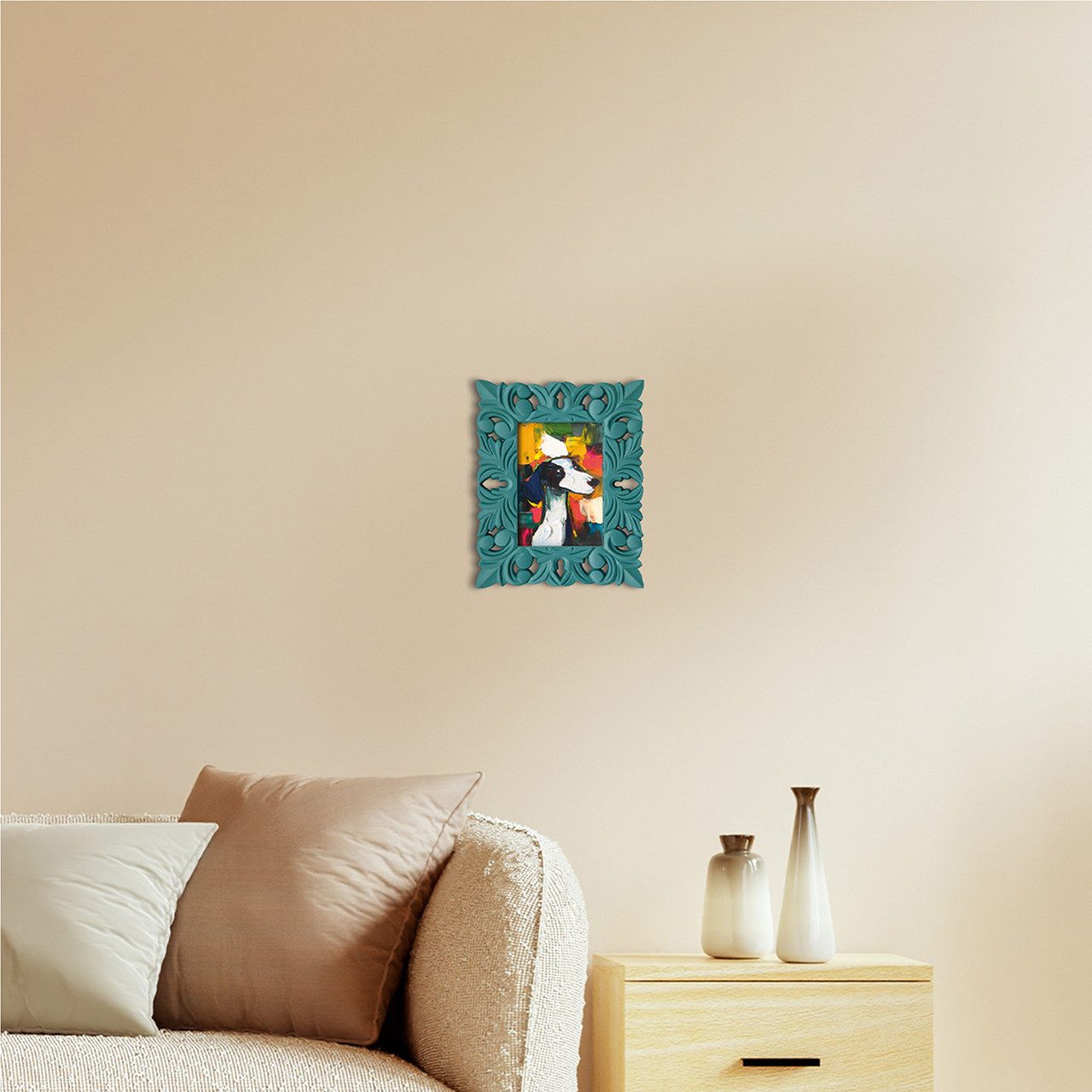 ArtUniverse Gemälde Leinwandbild Greyhound 20 x 25 cm, Tiermotiv