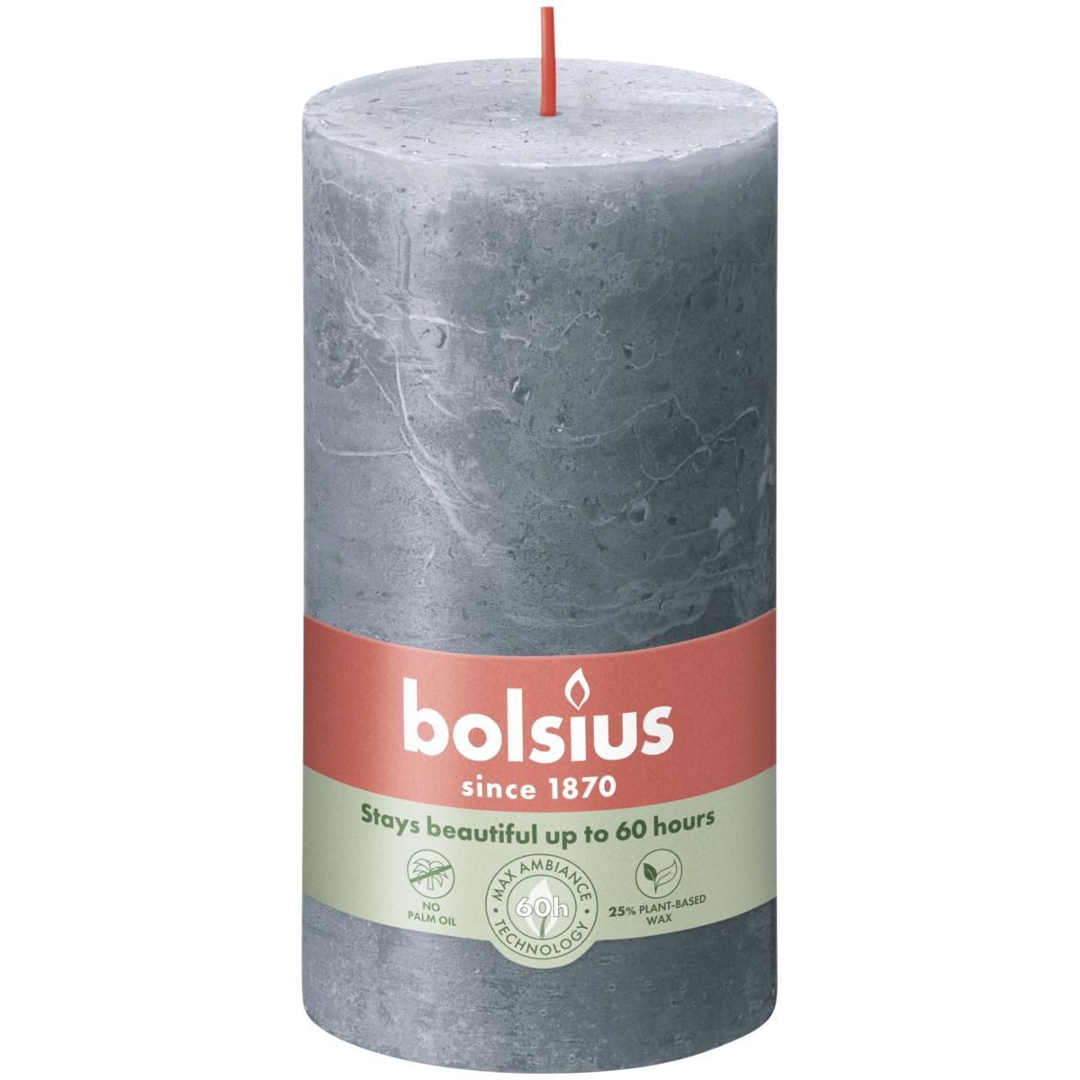 Bolsius Stumpenkerze Bolsius Rustik Stumpenkerze 130/68 mm Schieferblau