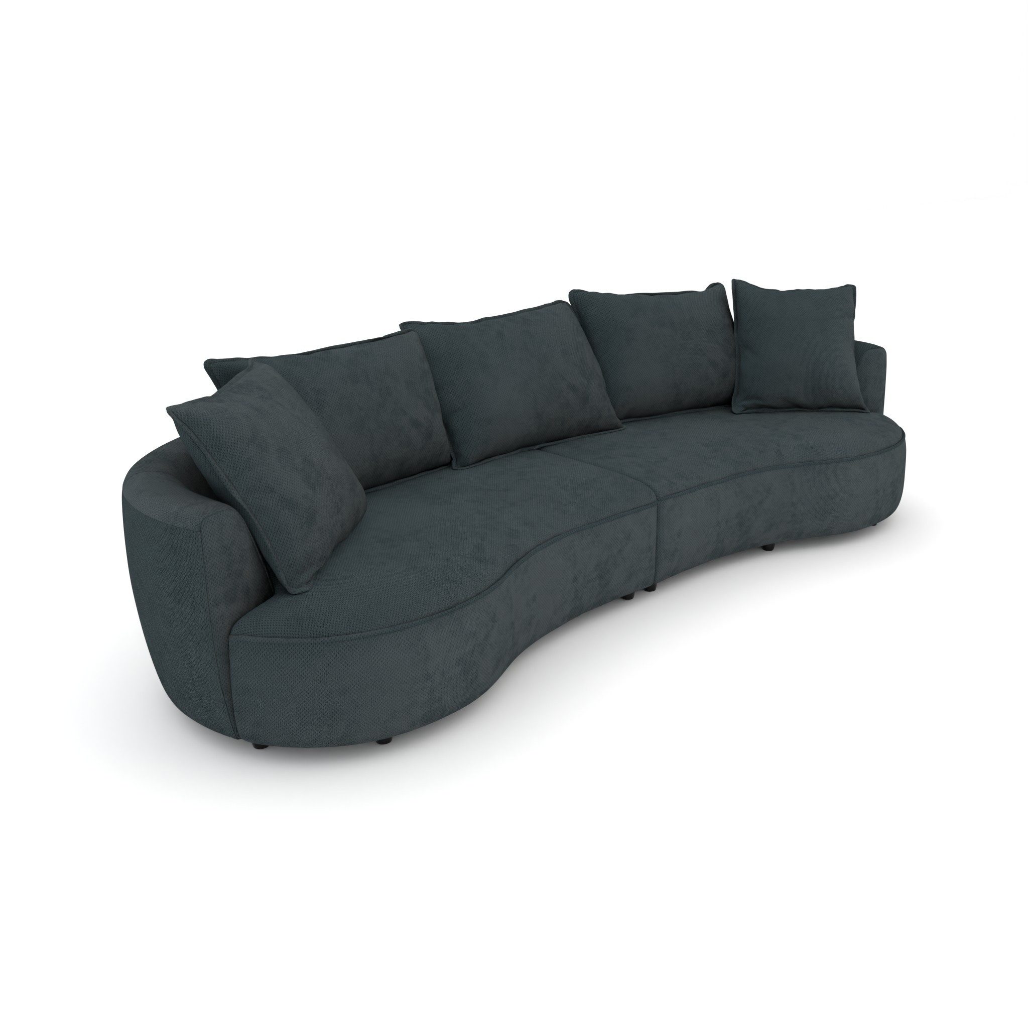 foamnova 4-Sitzer organische Form, 5 Kissen inklusive, frei im Raum stellbar