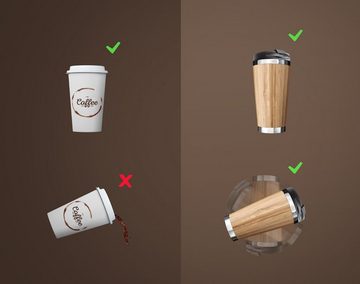 PRECORN Coffee-to-go-Becher Kaffeebecher to go 450 ml aus Edelstahl 100% Auslaufsicher