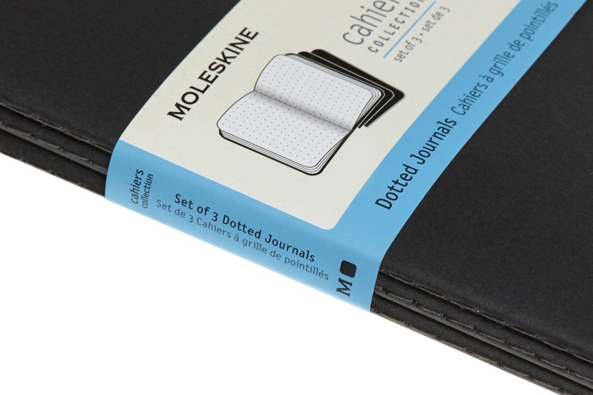 MOLESKINE Notizbuch Notizheft Cahier Large A5 Punktraster Kartoneinband VE=3 Stück schwarz