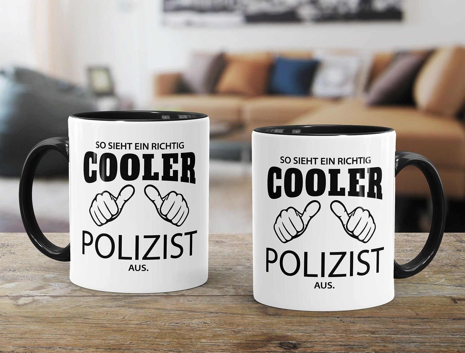 MoonWorks Tasse So sieht ein richtig ein richtig cooler Polizist aus Tasse Berufe MoonWorks®