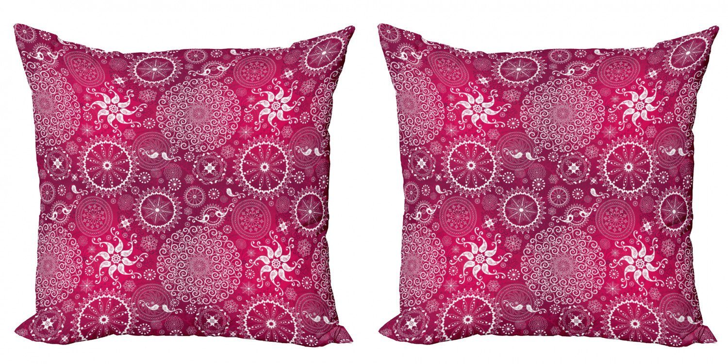 Kissenbezüge Modern Accent Doppelseitiger Digitaldruck, Abakuhaus (2 Stück), lila Mandala Anatolian Blume | Kissenbezüge