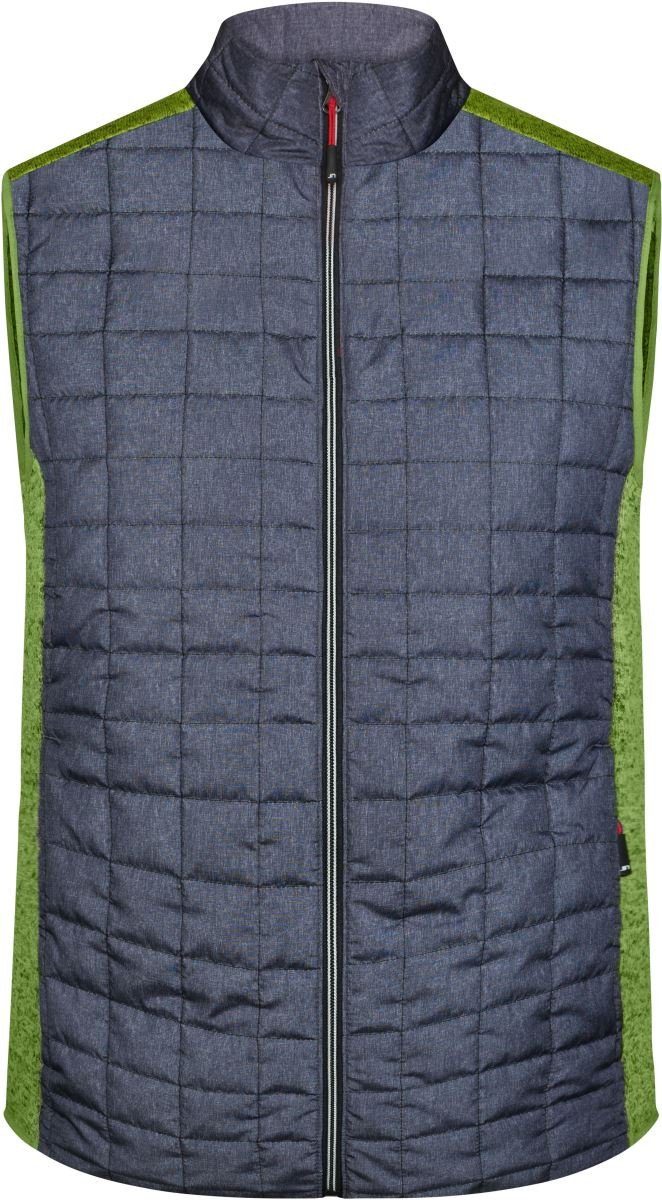 Steppweste James & Nicholson JN 740 Herren Hybrid Strickfleece Gilet