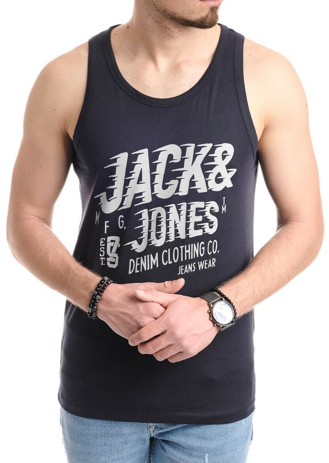 unifarbe Jones Jack Tanktop in & Navy-OPT2