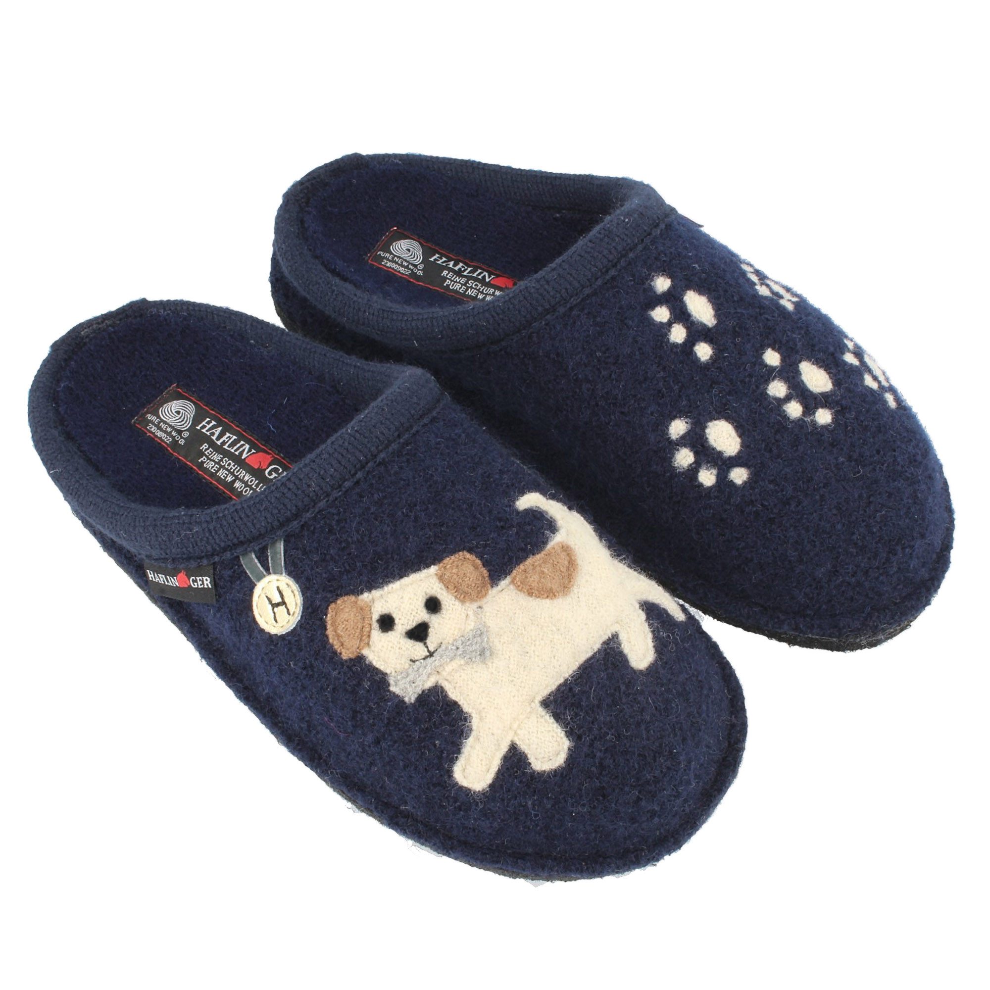 Flair Fido Pantoffeln gewalkter aus Wolle Hund Unisex Hausschuh