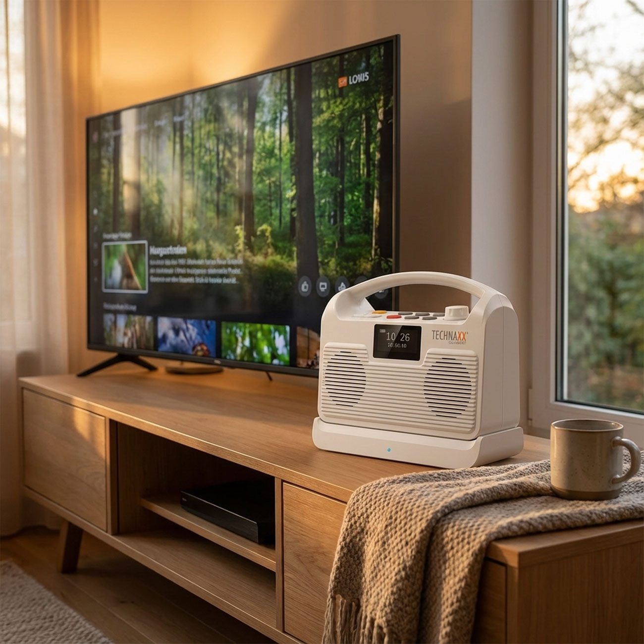 Technaxx TV Lautsprecher für Senioren: Kabellose Hörhilfe, Bluetooth & Optisch Lautsprecher (Ladeanschluss: USB-C)
