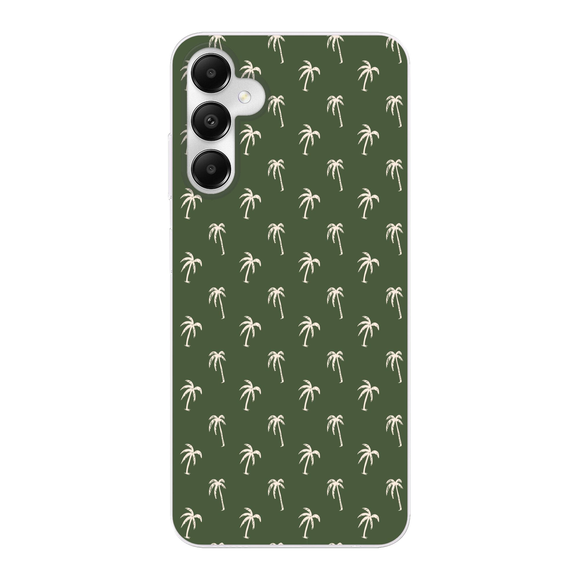 MuchoWow Handyhülle für Samsung Galaxy A05s Palmenmuster - Grün - Beige - Sommer, Smartphone-Bumper, Print, Handy Schutzhülle Dünn