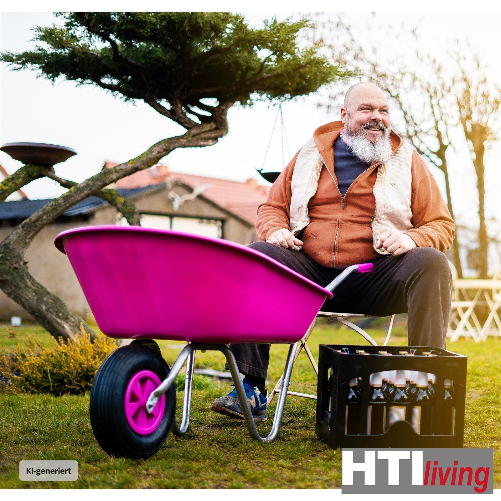 HTI-Living Schubkarre Schubkarre Havel 65 Pink, (Stück, 1-tlg., 1 Schubkarre), Gartenkarre Mehrzweckkarre Bauschubkarre Mistkarre