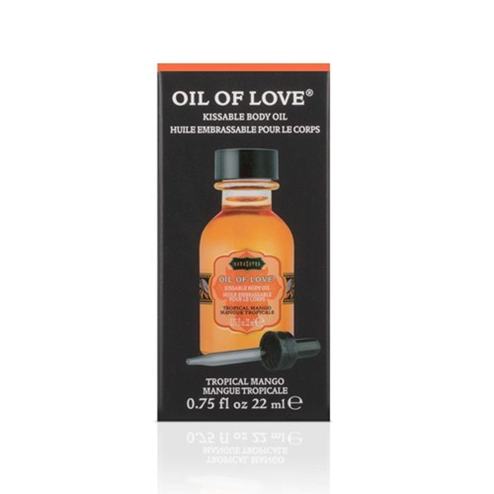 KamaSutra Massageöl Oil of Love Tropical Mango, Flasche mit 22ml, küssbares Liebes-Öl mit Duft, für ein sinnliches Vorspiel