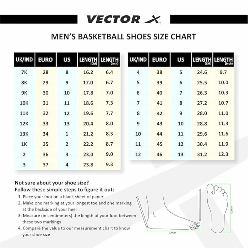 Vector X Cosmic Basketball-Schuh für Männer, Verbesserte Strapazierfähigkeit Basketballschuh (Verkaufspaket: 1 Paar Basketball-Schuhe, Verbesserte Haltbarkeit, Volle Schnürung, Großartig für Schutz) Entwickelt für hervorragenden Schutz