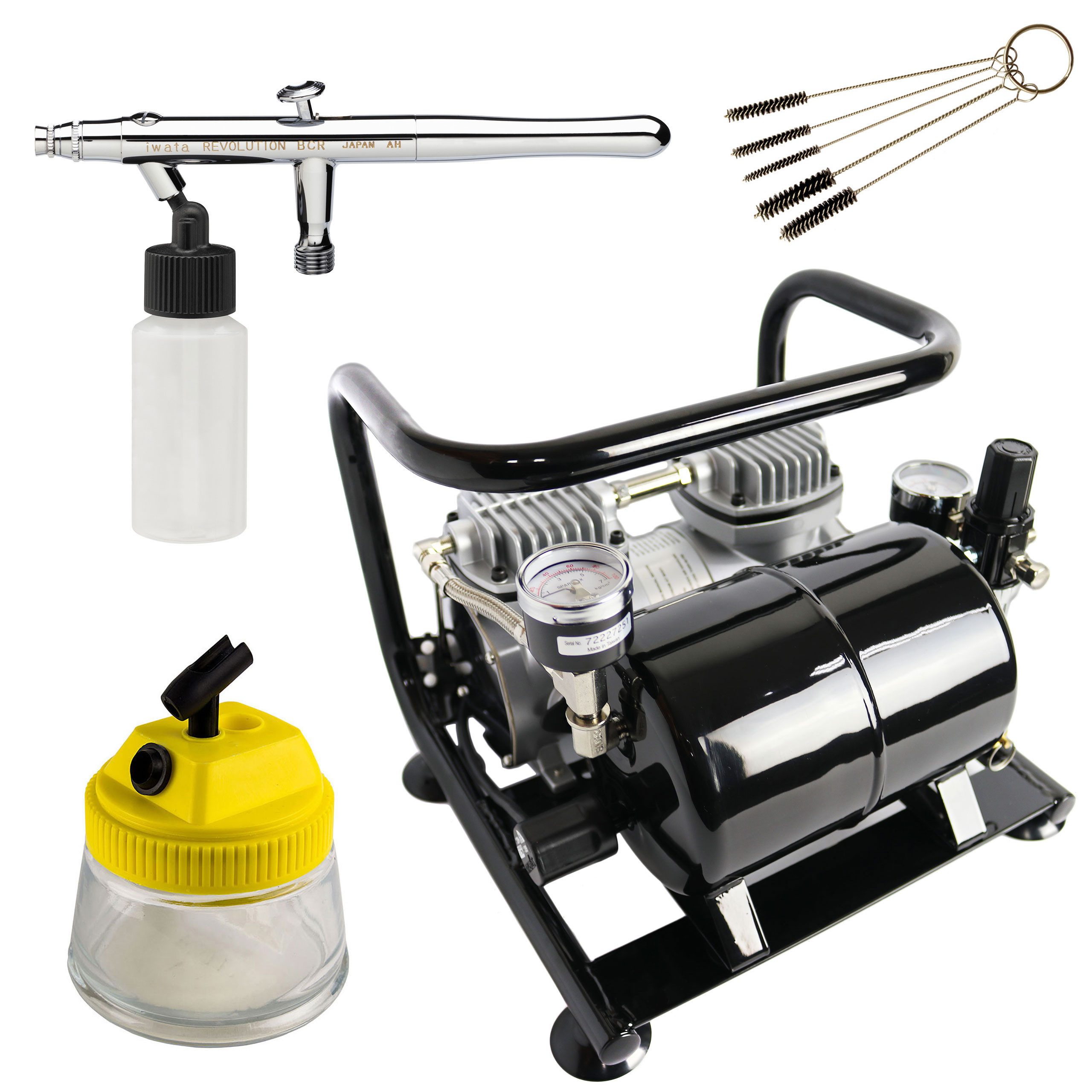 Airbrush-City Airbrush-Kompressor Sparmax AC-500 + Iwata Revolution BCR Airbrushpistole Set 21
