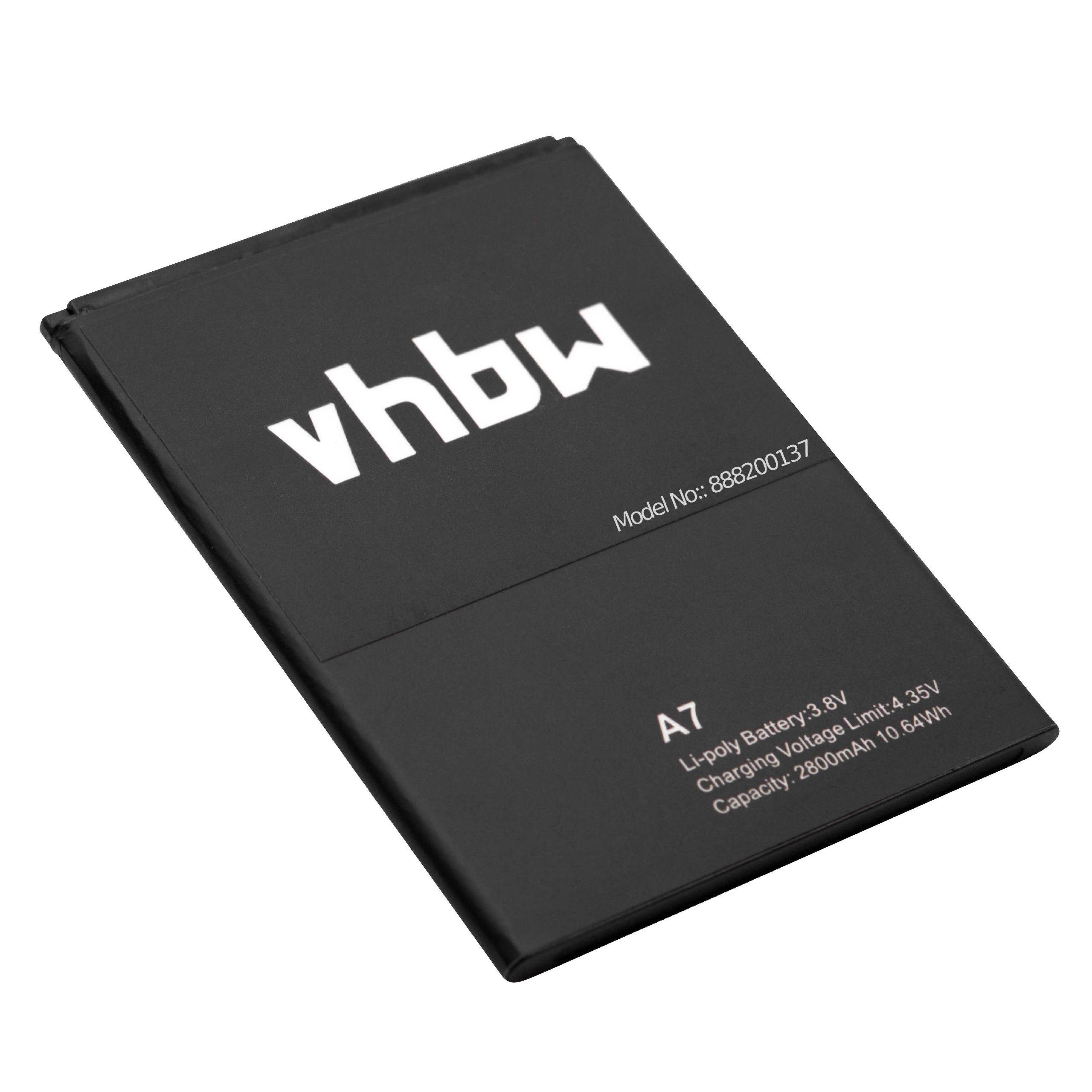 vhbw kompatibel A7 2800 mAh Li-Polymer mit V) Pro, Smartphone-Akku (3,8 Blackview A7