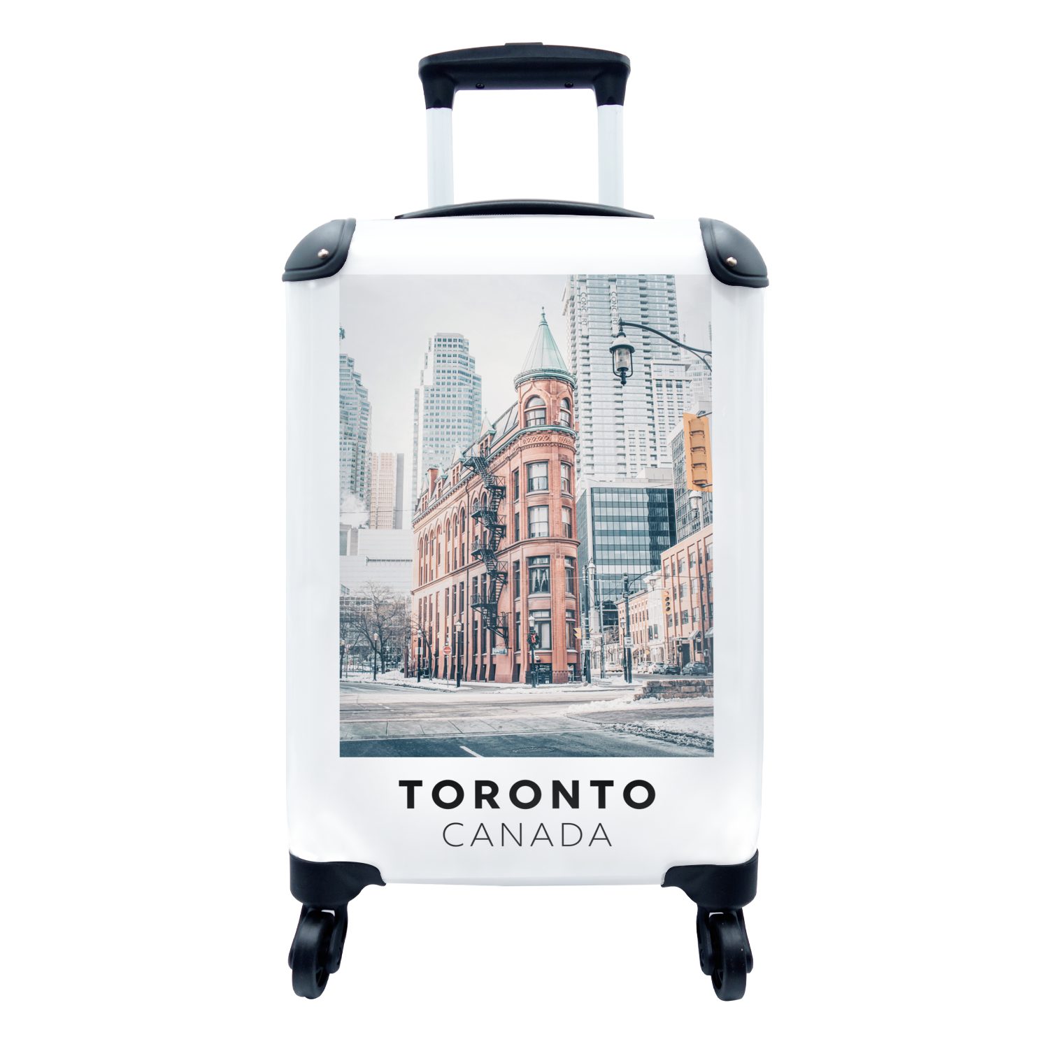 Kanada Straße Reisekoffer Ferien, Rollen, Winter, mit Trolley, 4 MuchoWow für Handgepäckkoffer Reisetasche Handgepäck rollen, - -