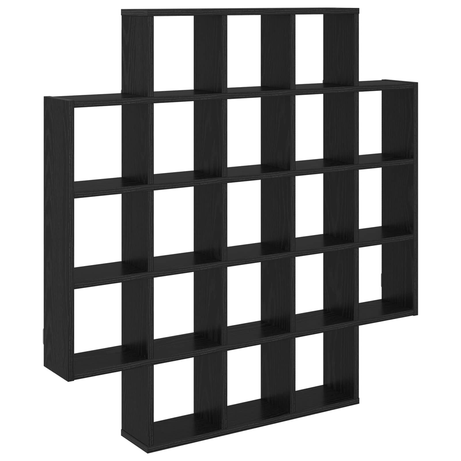 vidaXL Regal Wandregal Schwarze Eiche 100 x 13 x 100 cm Holzwerkstoff, 1-tlg.