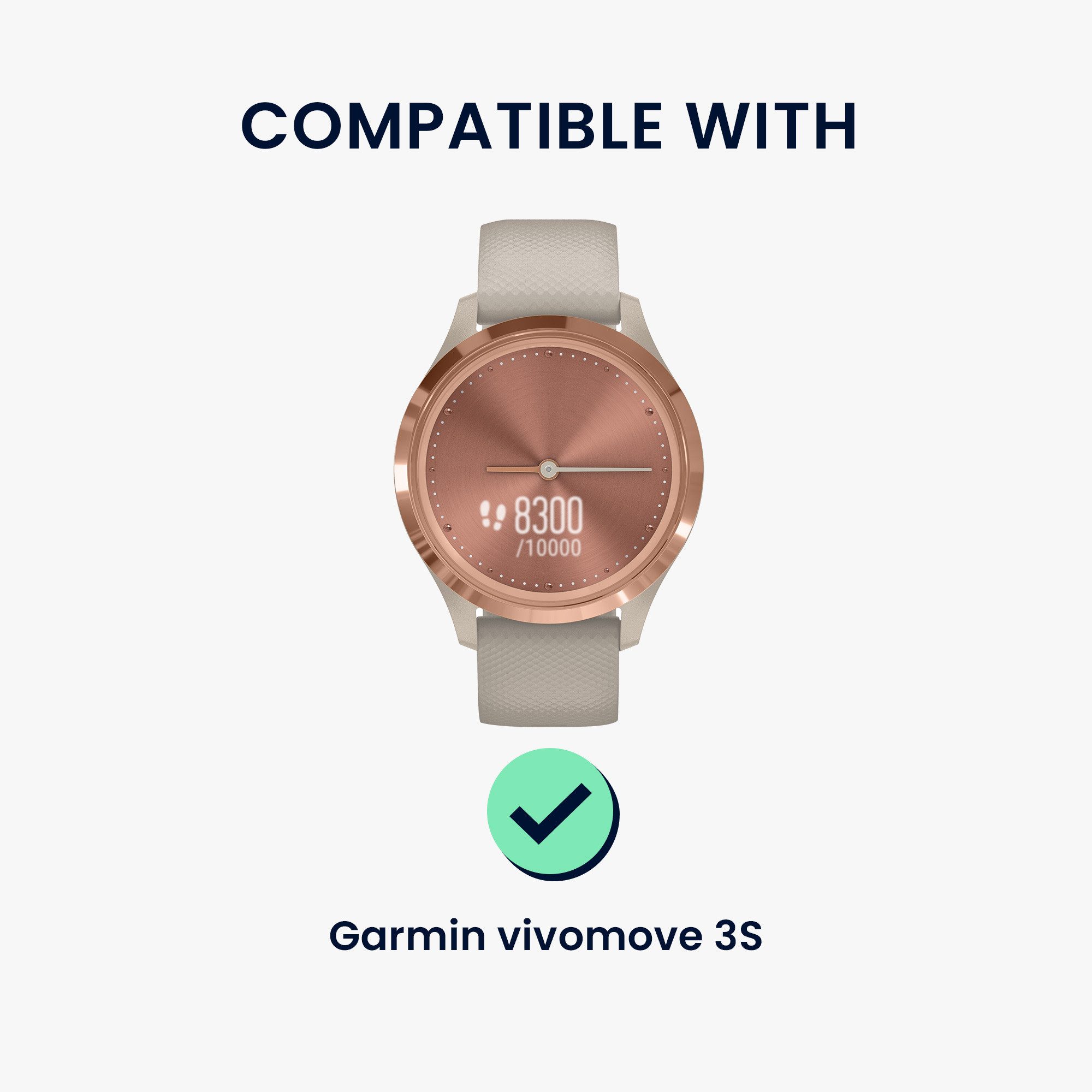 kwmobile Ersatzarmband für Garmin vivomove 3S / vivoactive 4S Armband Fitnessband, 1-tlg., Fitnesstracker Silikon Band mit Magnetverschluss