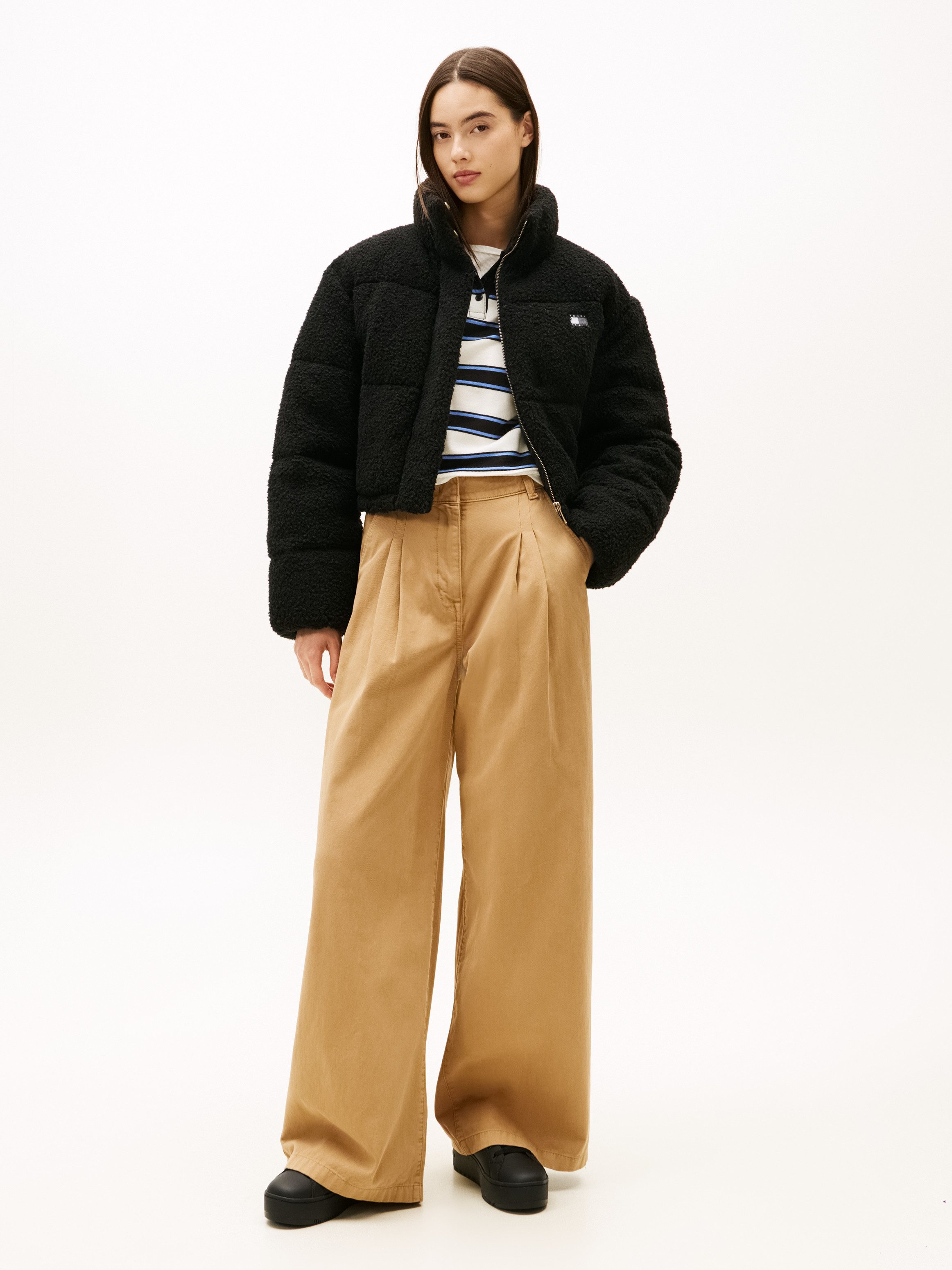 Tommy Jeans TJW FLATFORM ESS MU Plateausneaker, Freizeitschuh, Halbschuh, Schnürschuh mit Kontrastbesatz