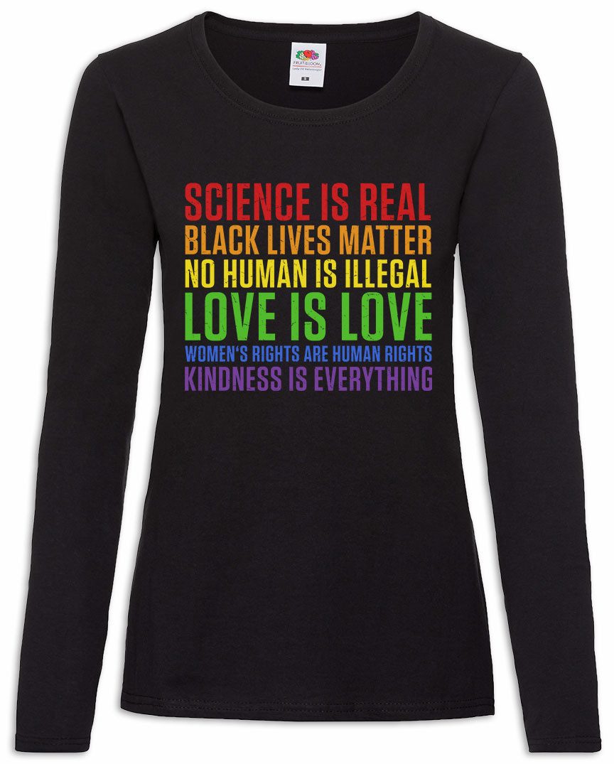 Langarmshirt Rainbow Sayings Damen Langarmshirt Black Gay LGBTQ Gay Schwul Trans