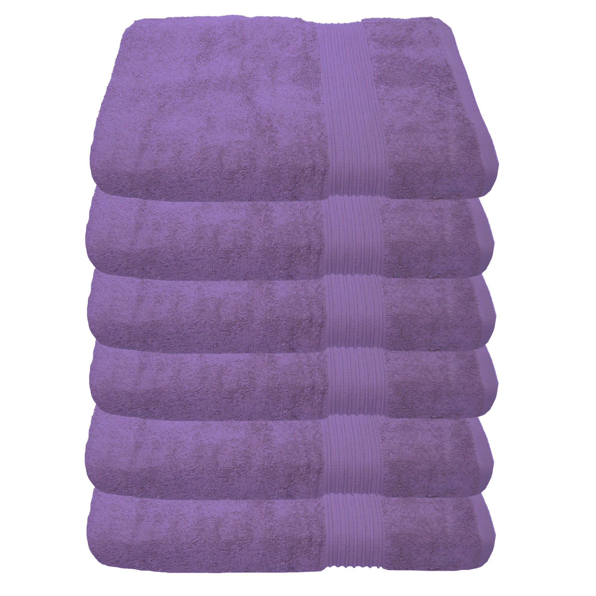 Handtücher 100 6-Handtücher-Lavendel-Handtuch Baumwolle (6-St) Julsen 50 x Julie cm,