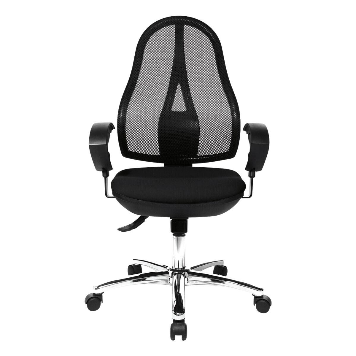 TOPSTAR Schreibtischstuhl Open Point SY Deluxe, verstellbare Armlehnen, Bandscheibensitz, Lehnenhöhe 58 cm