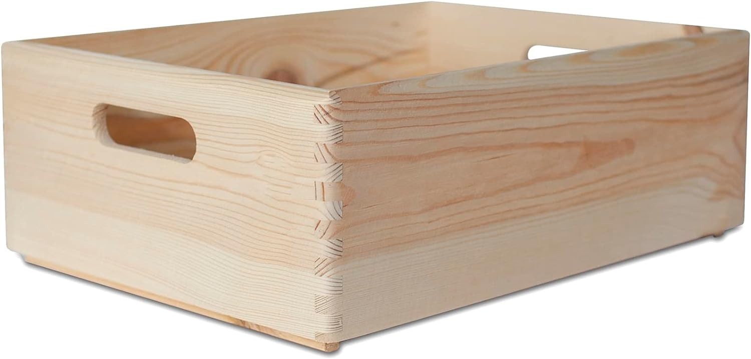 Creative Deco Holzkiste XXL Obstkiste Korb 40x30x13cm (1cm) mit Griffen ohn günstig online kaufen