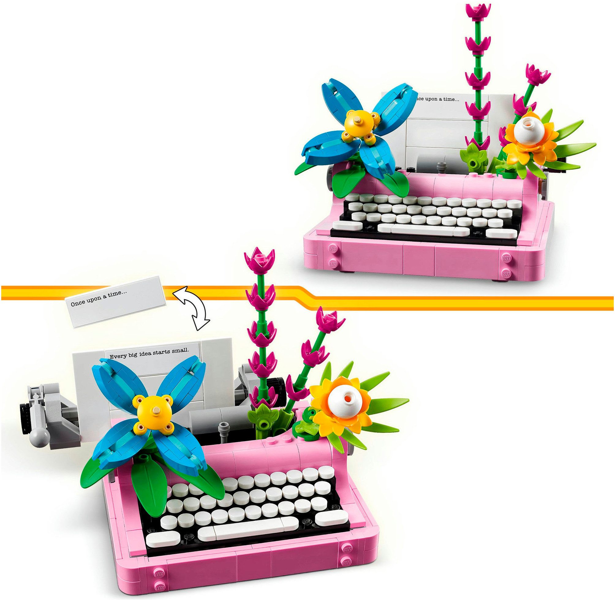 LEGO® Schreibmaschine mit Blumen (31169), LEGO Creator Konstruktionsspielsteine, (363 St), Made in Europe – Bild 4 von 5