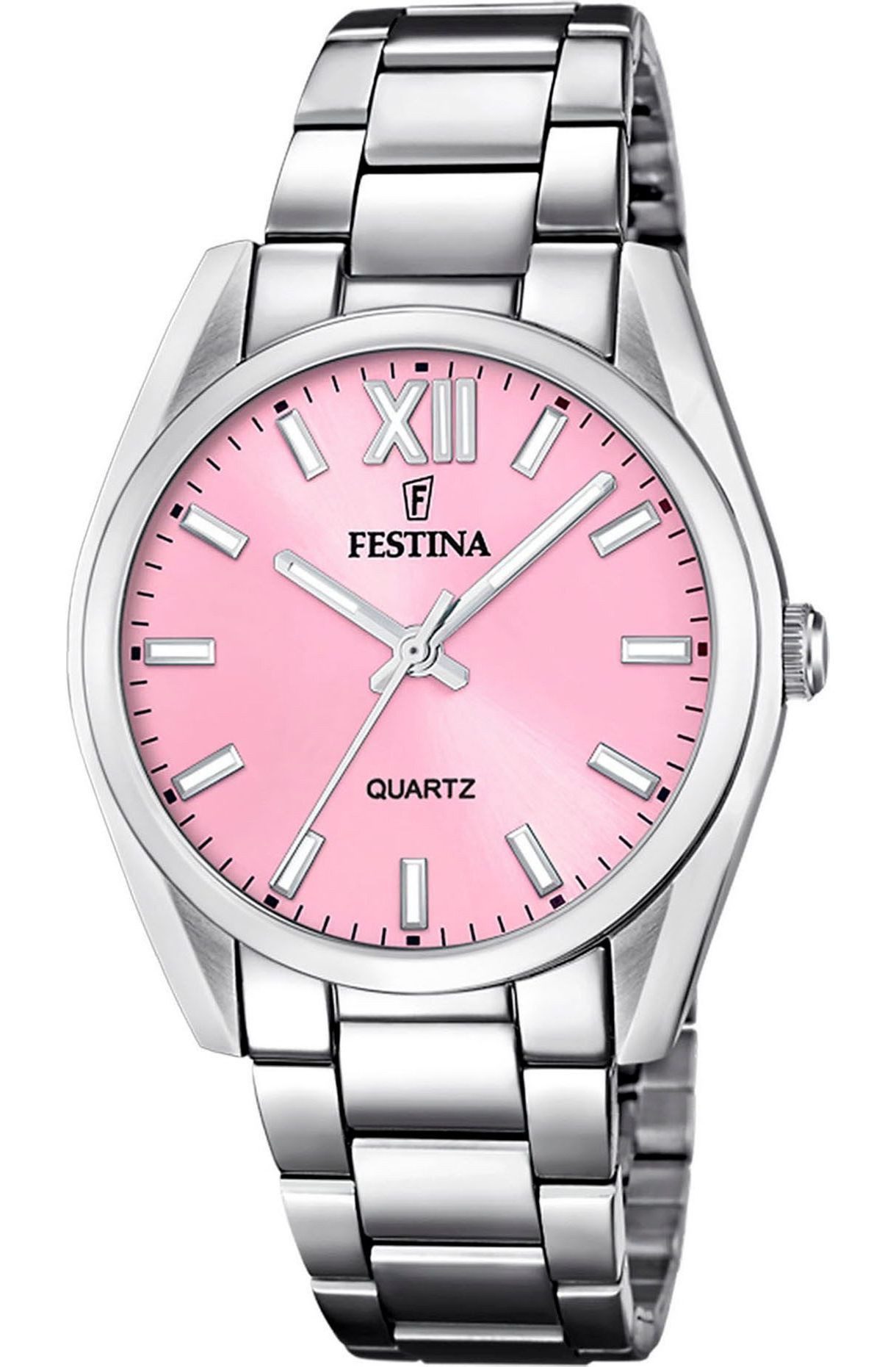 Festina Quarzuhr Boyfriend Damenuhr F20622-M Rosa Edelstahlband 36,8 mm günstig online kaufen