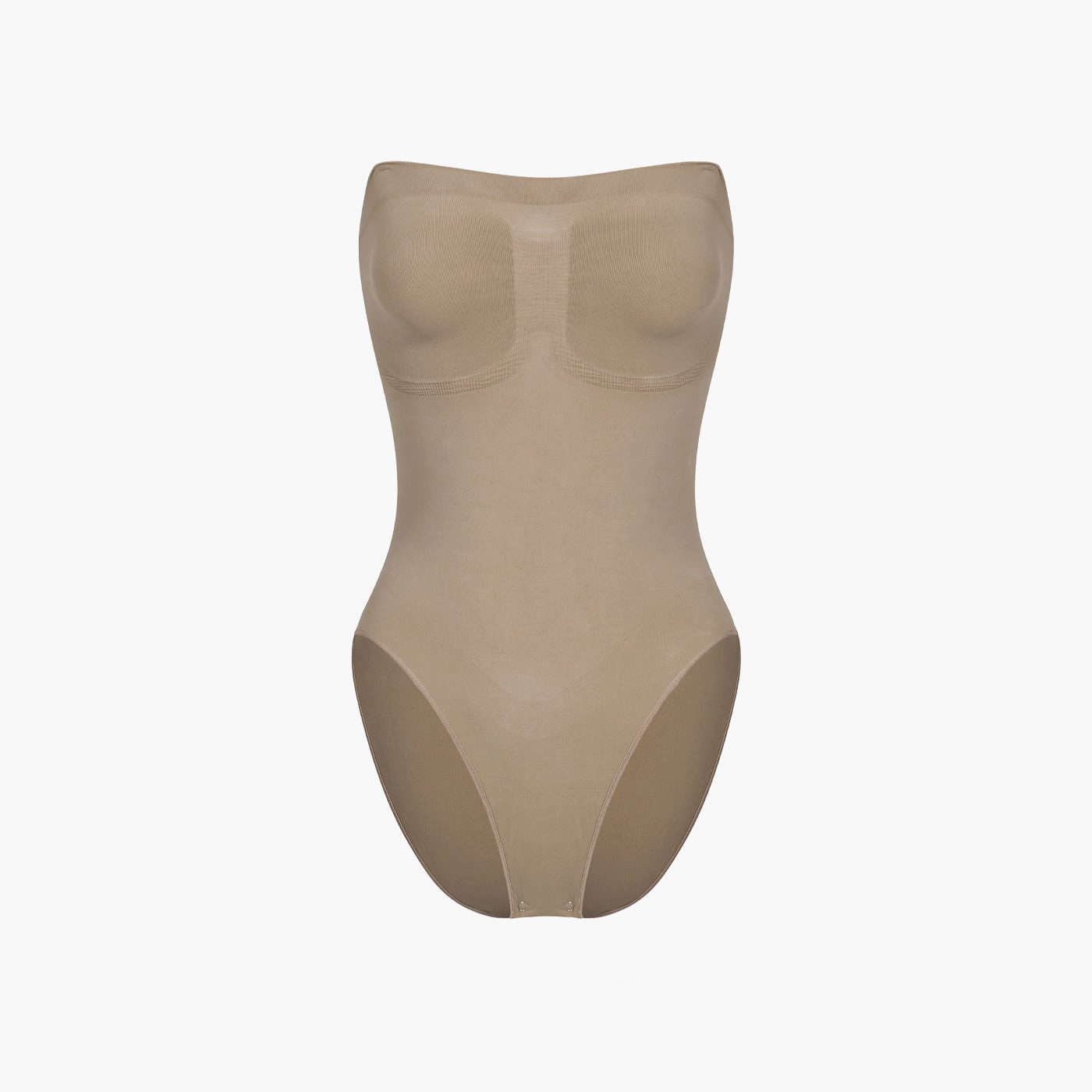 cfab Shaping-Body Trägerloser Bodysuit Sculpting Shapewear mit Slip-Dark Beige-XL (1-tlg)